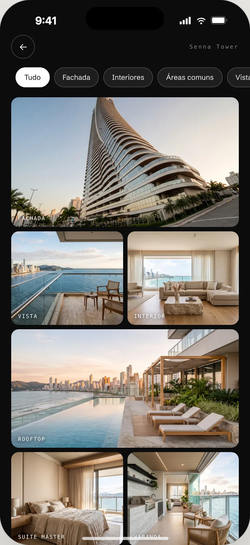 Galeria do empreendimento filtrada por fachada, interiores e áreas comuns